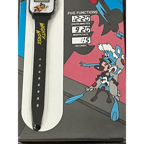 1990 Mighty Mouse Viacom LCD Comic Character Watch Black - Picture 4 of 7